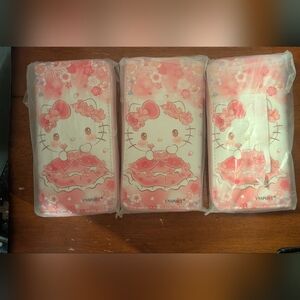 Hello Kitty Pink Floral Wallet 3 X New Sealed Bag
